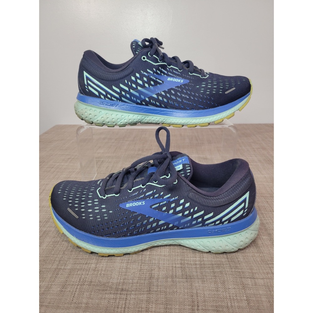 Brooks Ghost 13 Womens Running Shoes Navy Blue Aqua 1203381B459 Size 9 Medium B